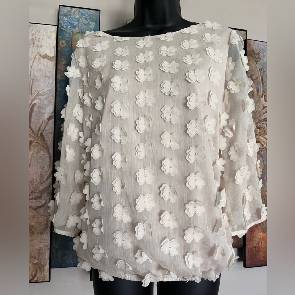 Cream Blouse by NY & Company Design Studio Large